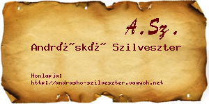 Andráskó Szilveszter névjegykártya